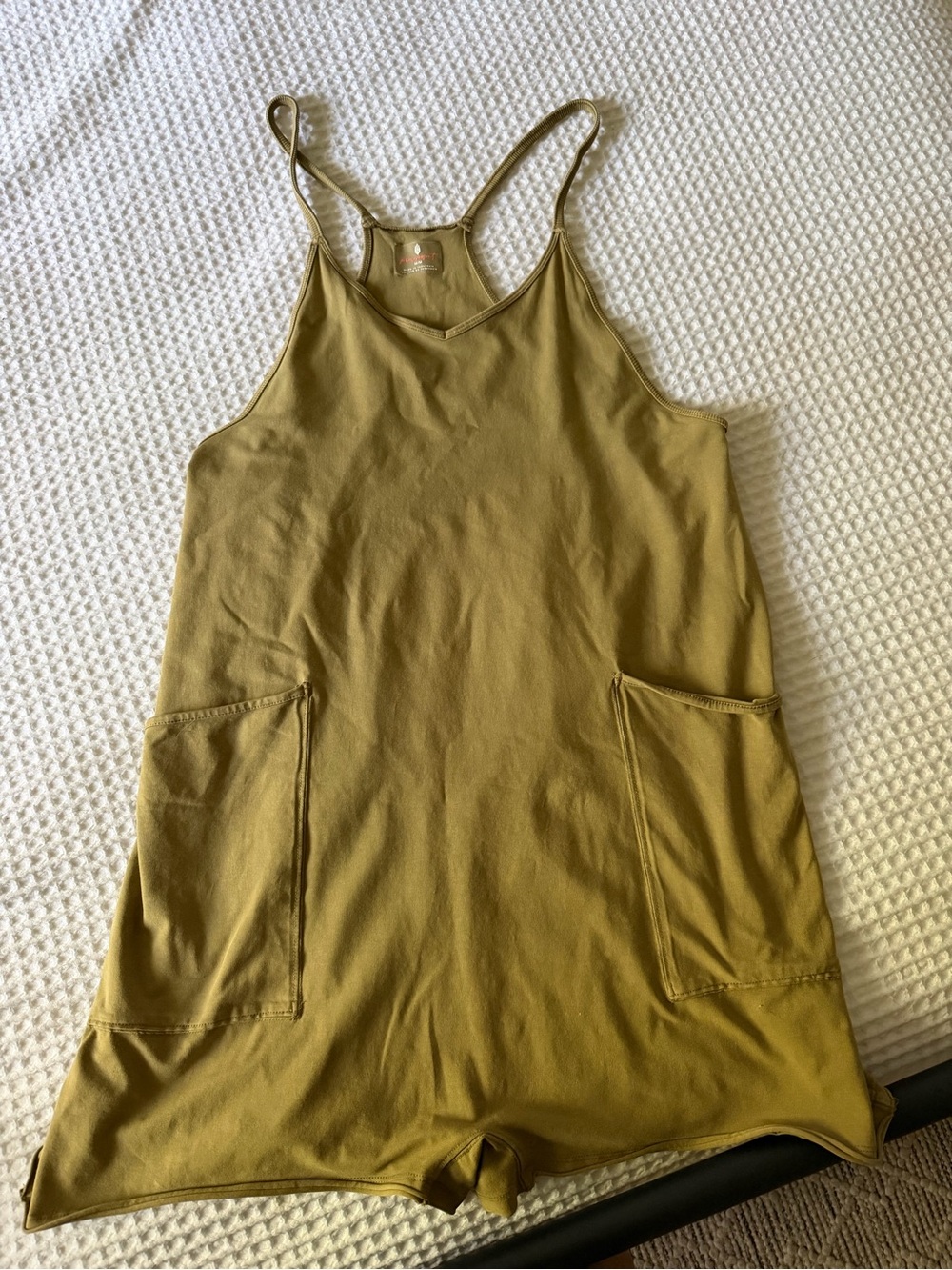Free People Olive Green Tank Romper Shorts